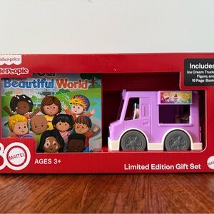 Fisher Price Little People Ice Cream Truck Playset with figure & Book NEW!
